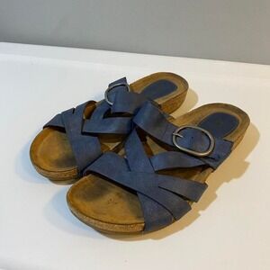 Eurosoft Blue sandals with buckle detail size 8